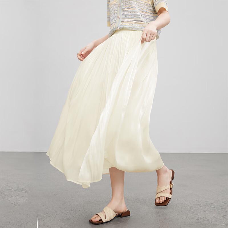 Shangdu Bila Elegant Drape A-Line Midi Skirt