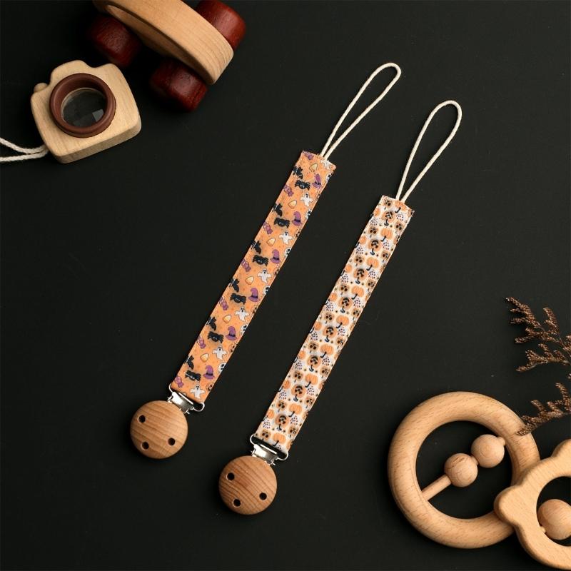Halloween Baby Pacifier Clip Chain Belt Nipple Holder Strap Lost Prevention Design for Infants Toddler Prevents Loss