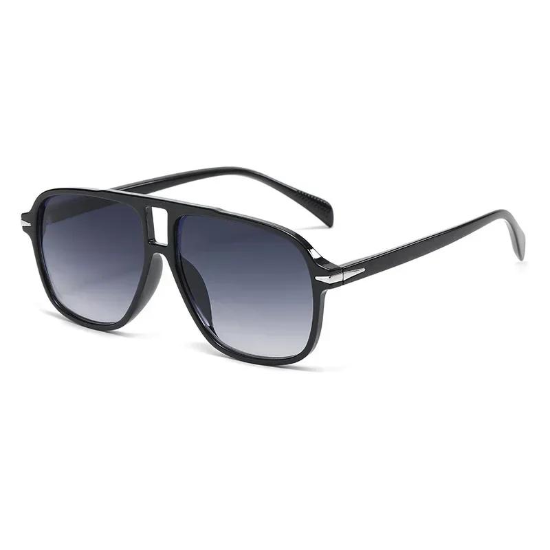 Retro Double-bridge Pilot Sunglasses with Riveted Decoration, Leopard Print Women's Fashionable Sunglasses UV400