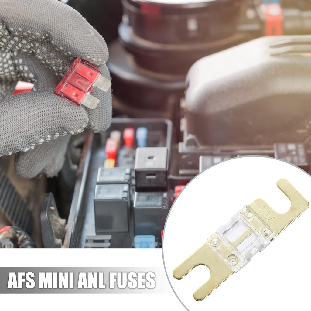uxcell 80A AFS Mini ANL Fuse Replacement Electrical Protection for Car Truck Motorcycle Boat Audio CD 10pcs