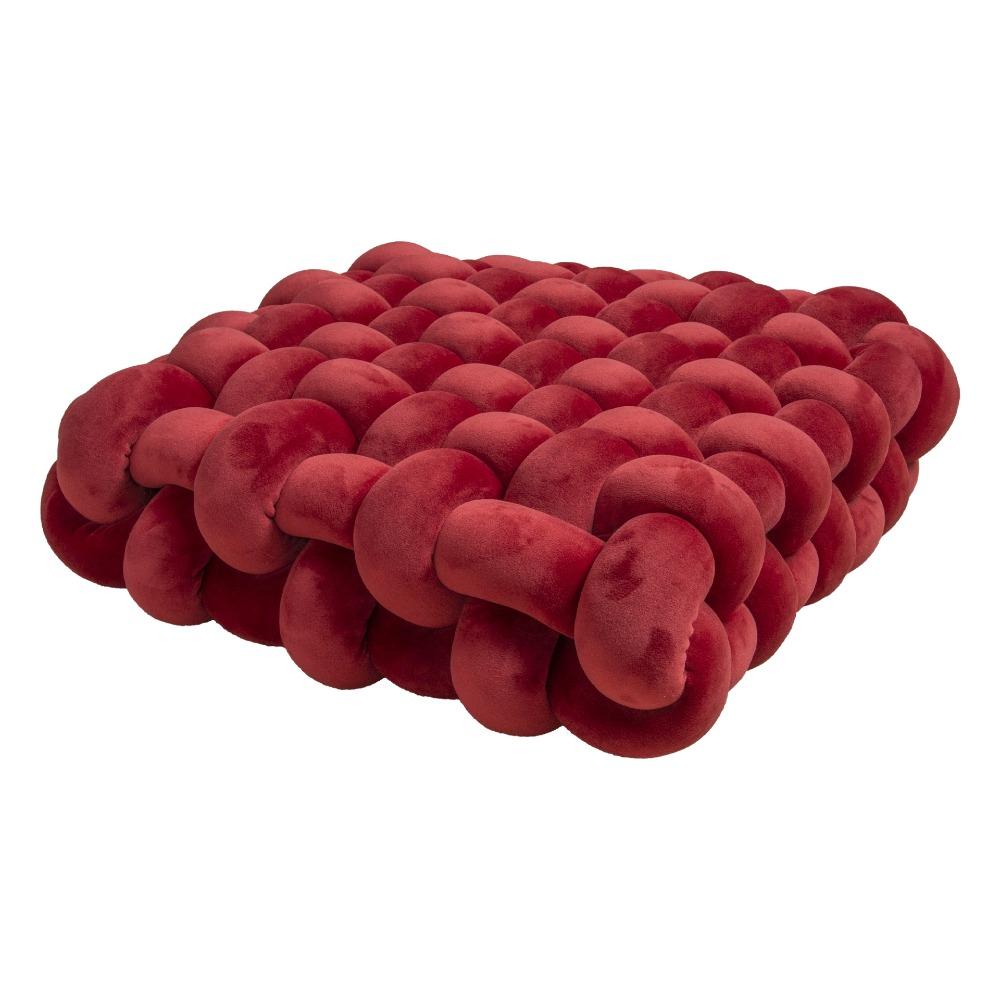 Hochwertiges 33CM Knoten-Wurfkissen Einfarbige gefüllte quadratische geknotete Kissen Ultraweiches Fensterbankkissen Wohnzimmer