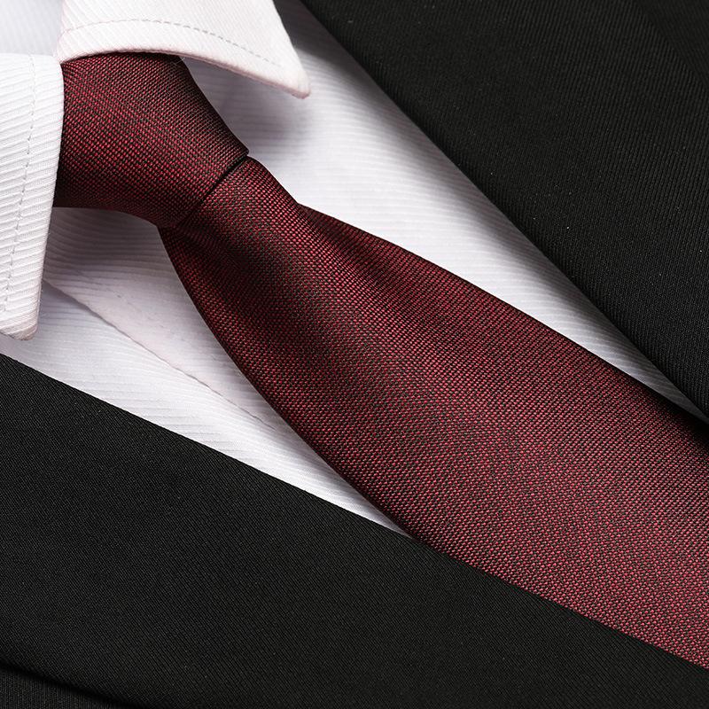 Men'S Formal Wedding Business Tie 8Cm Groom Wedding Banquet Burgundy Tie Hand Zipper Men And Women