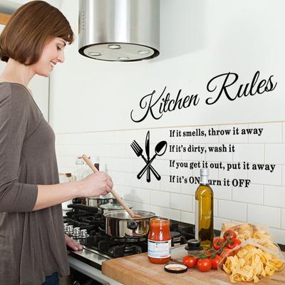 DIY Kitchen Rules Restaurant Wall Sticker Art Quote Decal Mural Home Decor