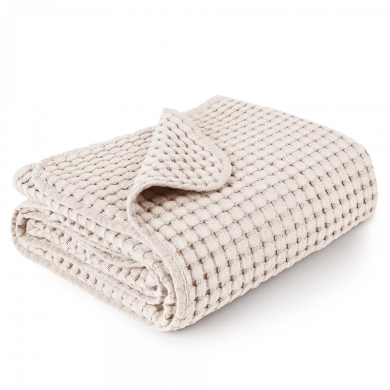 Soft Cotton Waffle Knit Baby Swaddle Blanket Wrap Sleep Sack Anti-Kick Cover Newborn Toddler