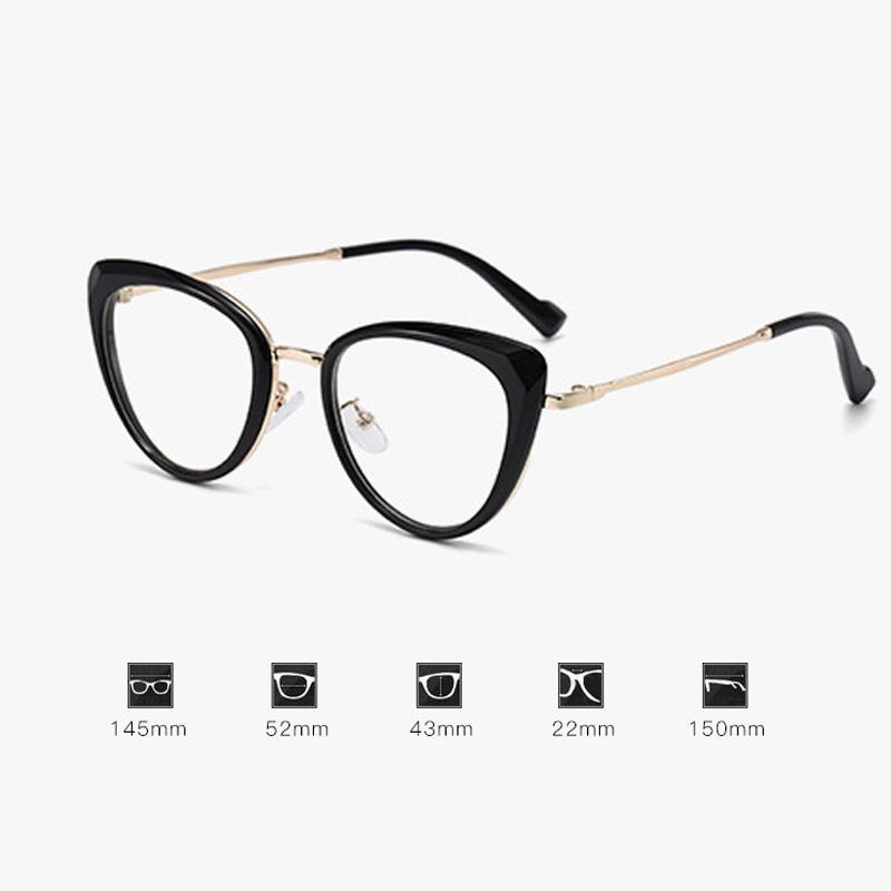 Cat's Eye Myopia Trendy Metal Retro High-end Non-face Light-sensitive Color-changing Mirror Myopia Glasses 038