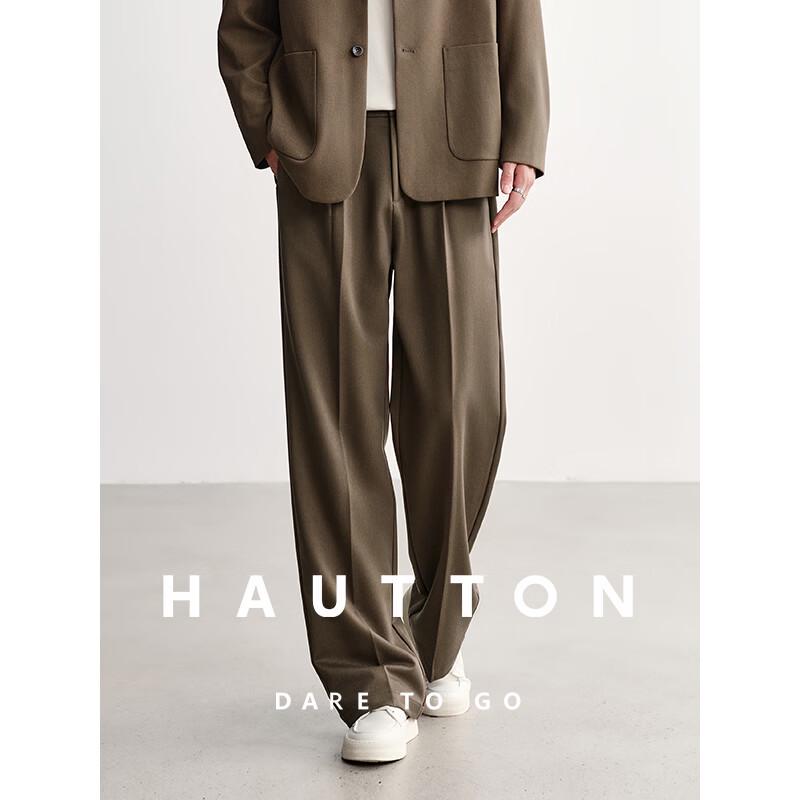

HAUT TON Men s Lyocell Blend Straight-Leg Business Pants XL