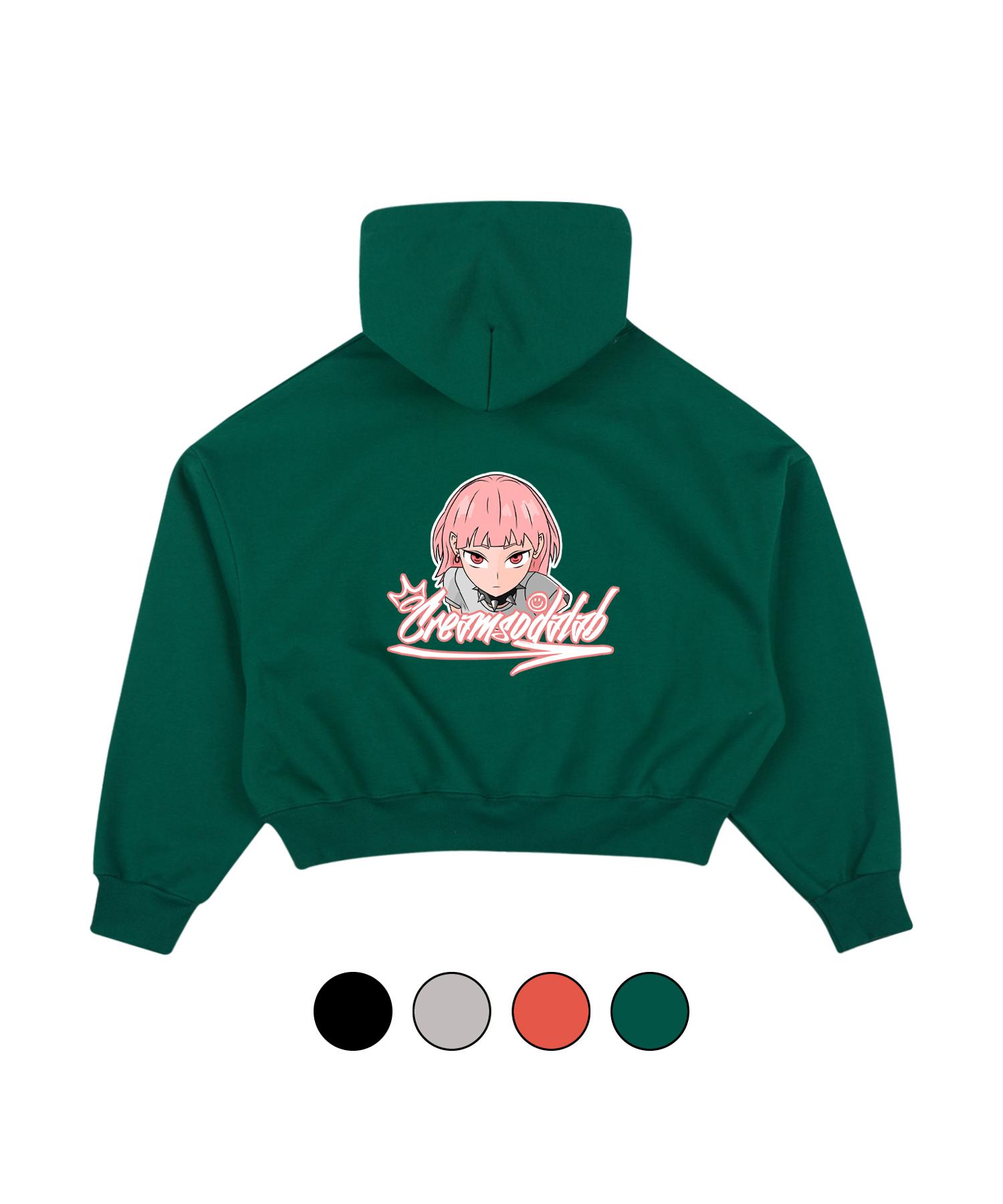 Cream Soda Lab Funky Soda Girl Crop Hoodie Black/Free
