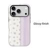 Feminine Patchwork Border Lavender Striped Floral Graphic Art Film Aesthetic Protective Phone Case Cover For iPhone 12 13 14 15 16 17 Pro Max Plus