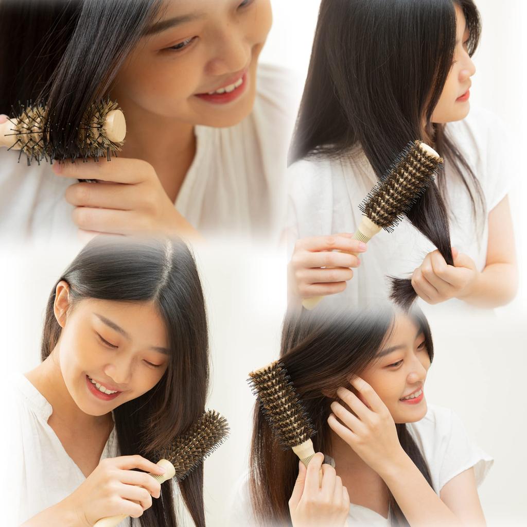 Go Shiny Roll Nylon Natural Pig Easy to Grasp Easy to 45mm 2853M Brush, & Bristle, Hair, Double-Planted, Curly, Straight, Style, Diameter, Small,