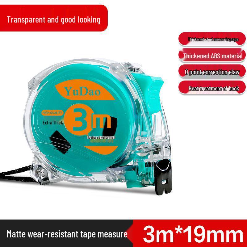 High-Precision Durable Tape Measure, 3m / 5m / 10m, Thickened Drop-Proof Transparent Shell Steel Ruler.