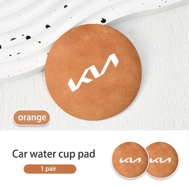 For KIA Suede Car Coaster Water Cup Drink Holder Anti-Slip Pad Cerato Soul Venga Forte Spectra Sedona Niro Cadenza