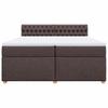 Box Spring Bed with Mattress Dark Brown 200x200 Cm Fabric
