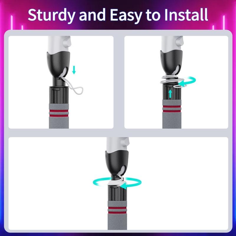 VR Sabers Handle Accessories and Long Stick Handle Extension Grips for 3 VR Controllers