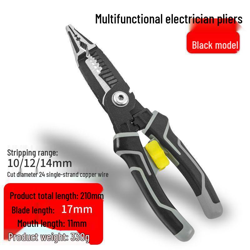 Sedm v jednom Multifunkční elektrikářské kleště: Odizolovací kleště, krimpovací kleště a kleště s jehlovými čelistmi