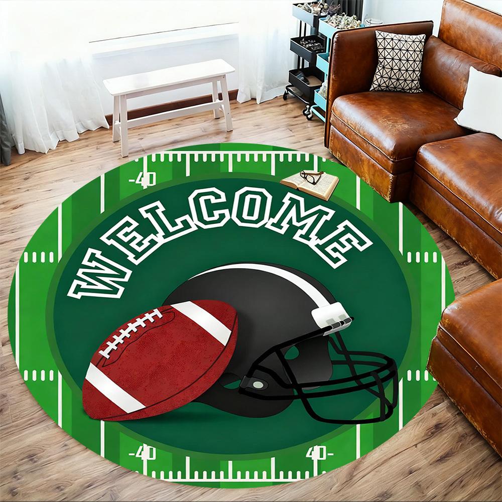 1pc Football Round Chair mat office Area Rug - Non-Slip, Floor Mat for Office, Bedroom, Ideal home decor gift c0112018