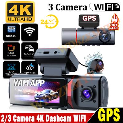 4K Car Dvr 2/3Channels Video Recorder Wifi Front Inside Rear View Camera DashCam for Cars Camera 24H Parking Monitor Black Box