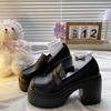 Fashion Women's Thick Soled Shoes Hot Sale Women Retro Pumps High Heels Fashion Comfort Loafers Woman Uniform Mary Jane Shoes Ladies