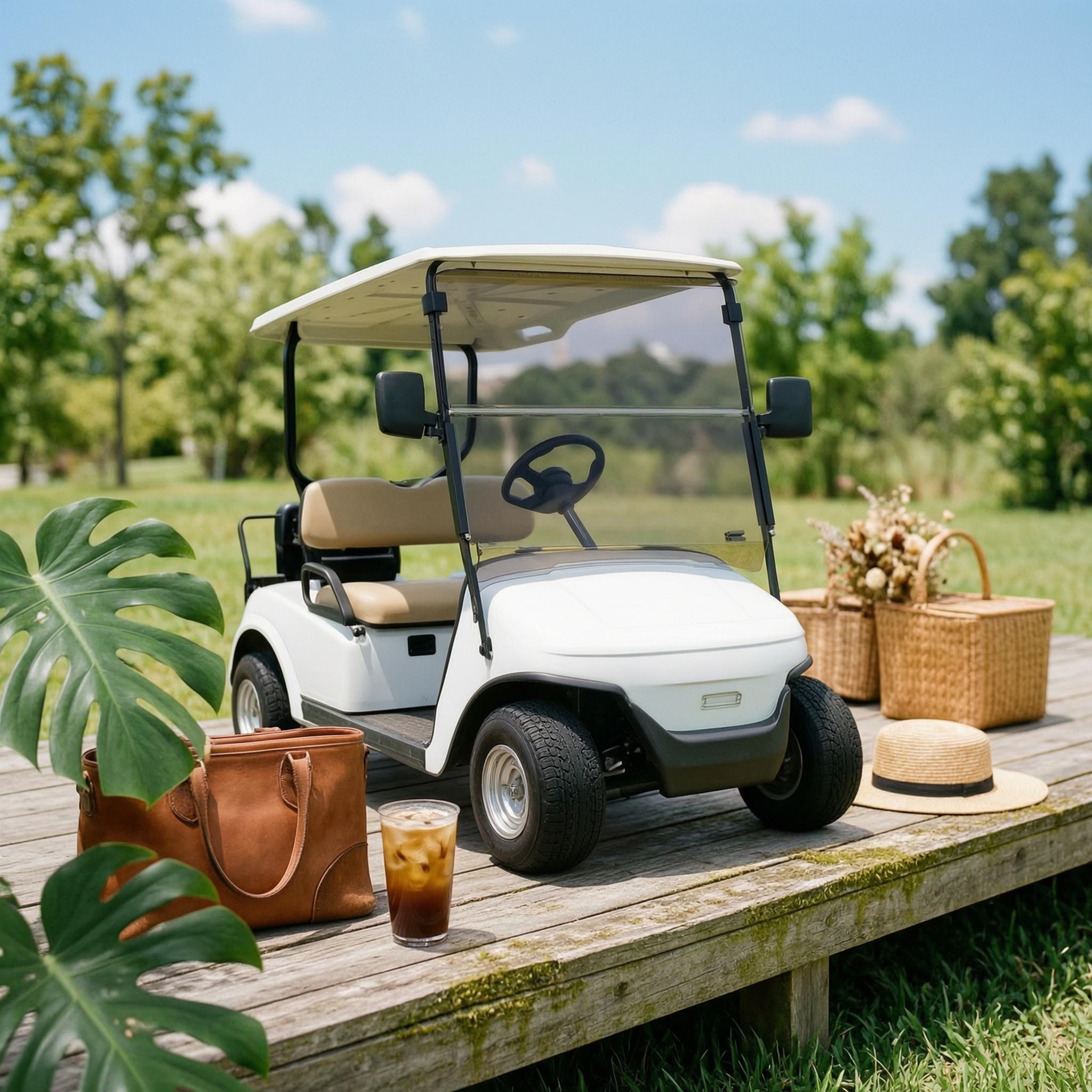 Ezgo Txt-Serie Windscherm Opvouwbaar Opklapbaar Golfvoertuig Windscherm Voertuigaccessoire Schokbestendig Veiligheidsfolie Voor Buiten