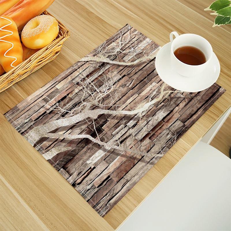 Motivi 3D Cvijetno Placemat Linen Fabric Table Mats Family Dinner Tableware Kitchen Table Mat 30X45cm