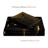 3 Pieces Luxury Gold Mandala Dragonfly Starry Sky Print Duvet Cover Set, Dark Black Ornate Dragonfly Golden Star Pattern Bedding
