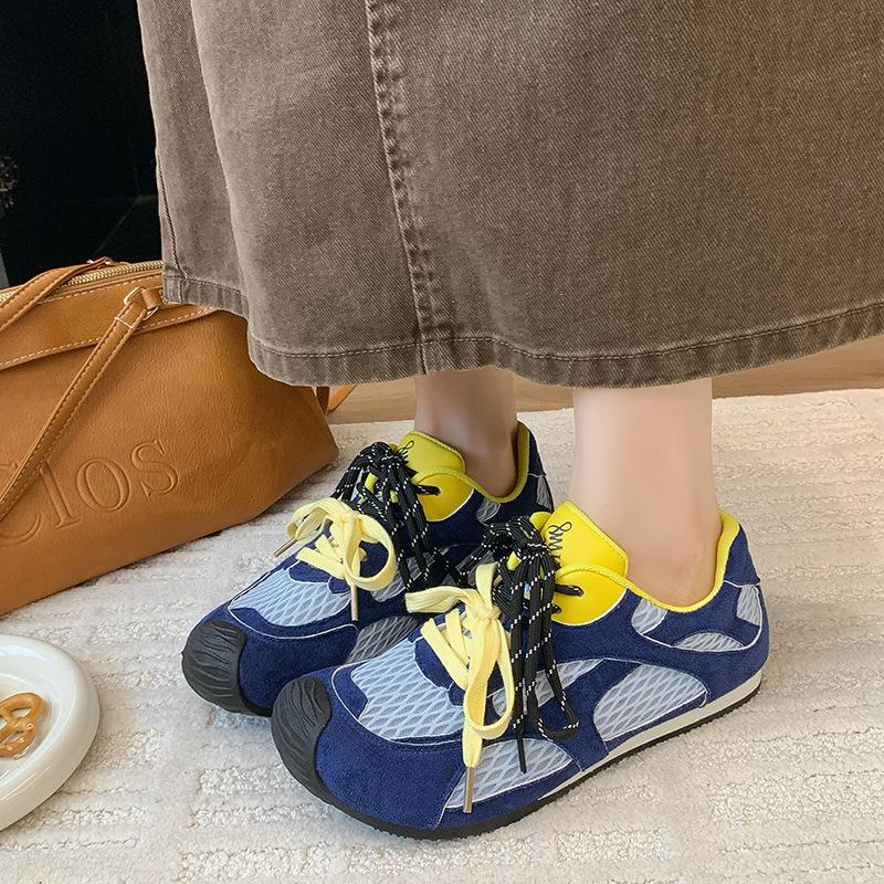 

Ретро сетчатые кроссовки для папы женские весенне-осенние новая мода Форрест Гамп одинарные туфли ультралегкие повседневные серебристые спортивные кроссовки для бега 35 синий