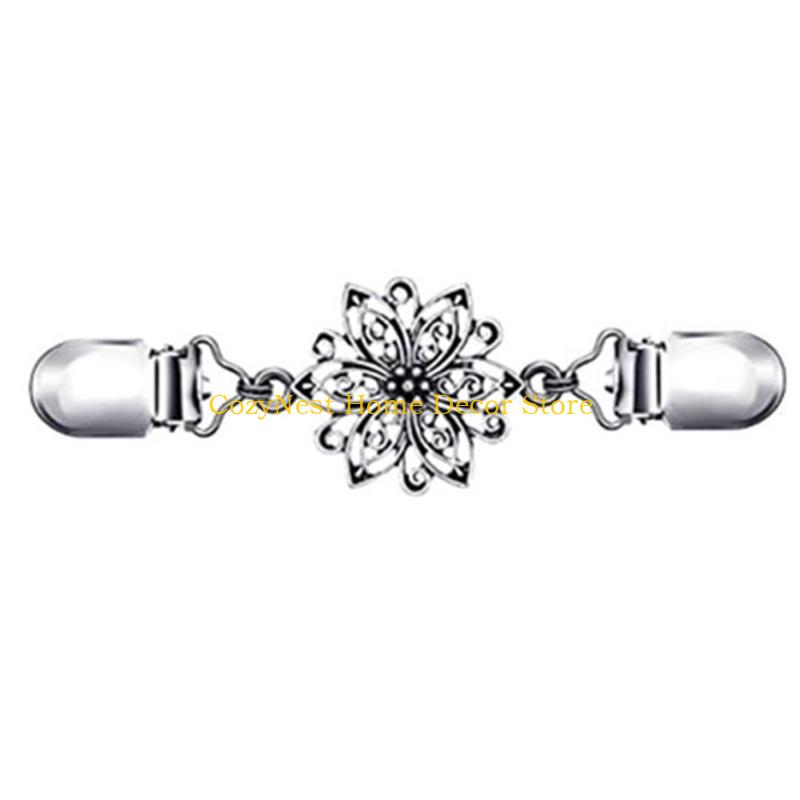 

92MF Cardigan Collar Clip Scarf Collar Clip Sweater Shawl Clip Cardigan Brooch Safety Pin For Women Sweater Scarf Shawl Dress