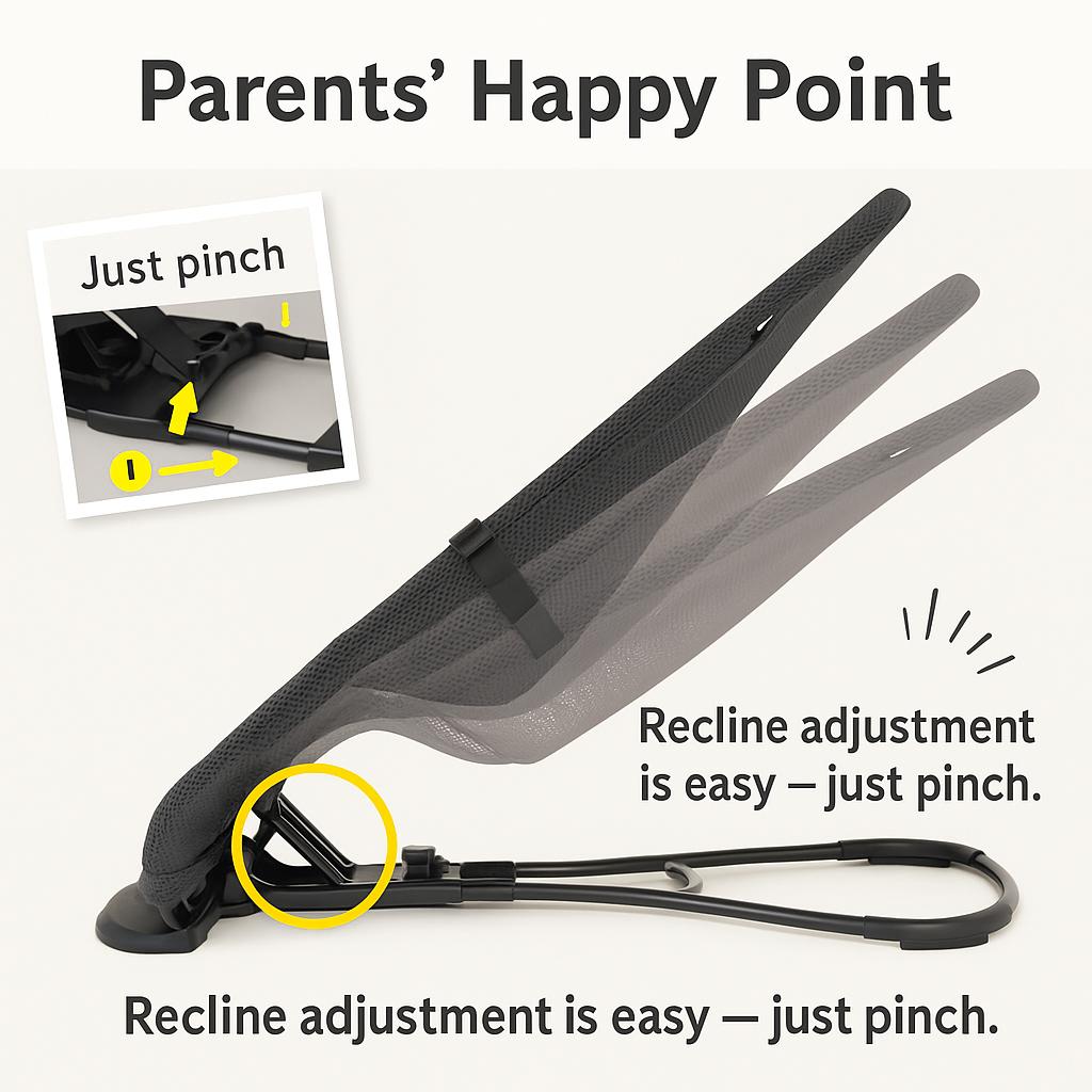 Pigeon Wuggy 2 Baby Bouncer Chair 3D Mesh Portable Lightweight Washable Compact Newborn Rocker Comfortable Seat