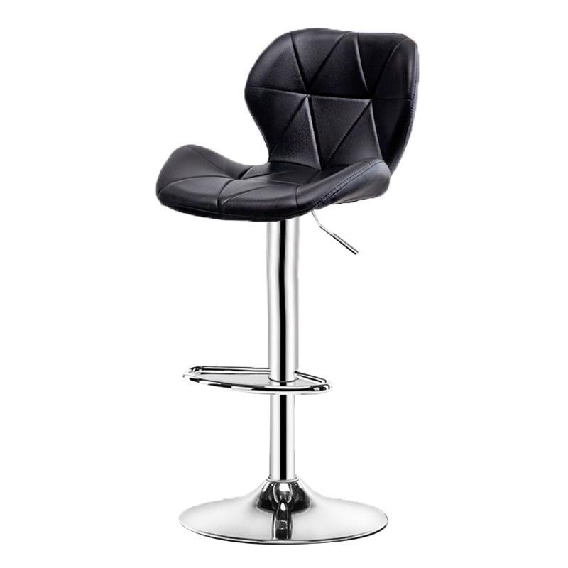 Adjustable Swivel Bar Stool with Backrest - Modern High Stool for Home or Salon