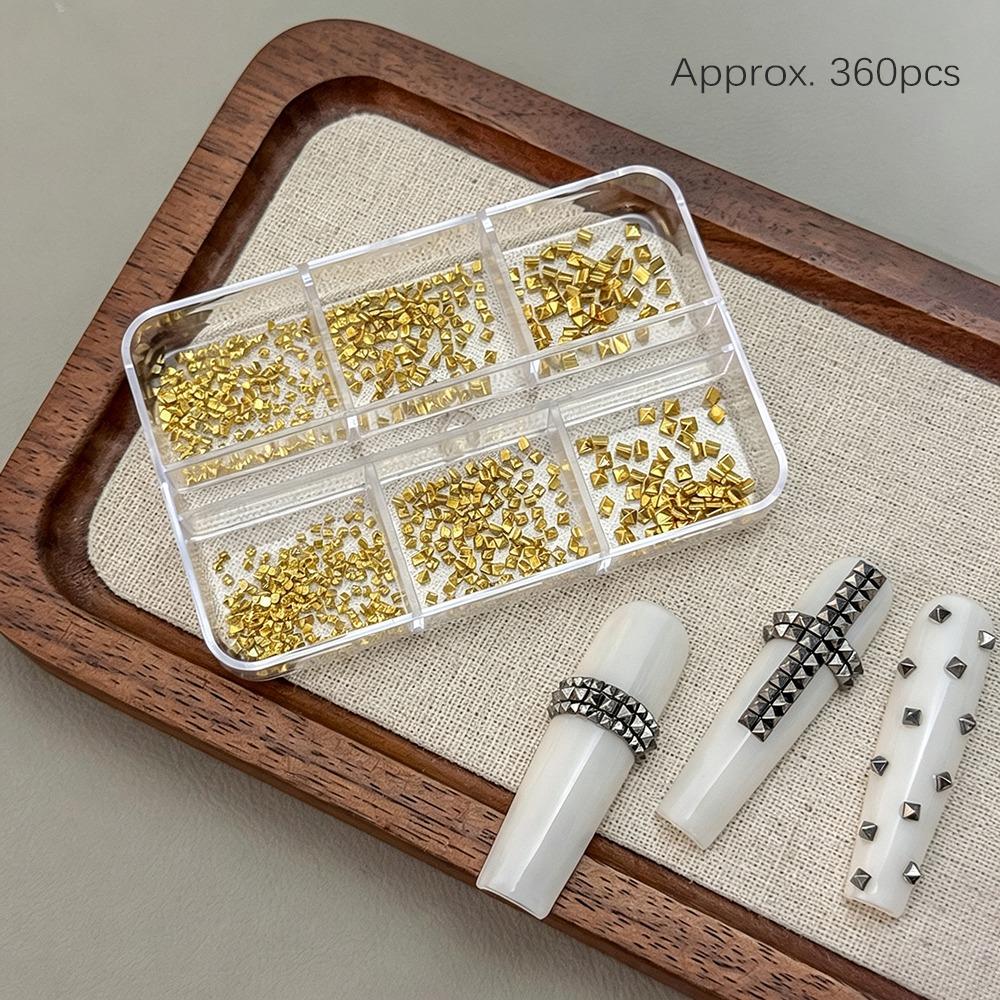 6 Grids/Box Nail Art Rivets Kit Metal Spike Studs DIY Nail Embellishments Gothic