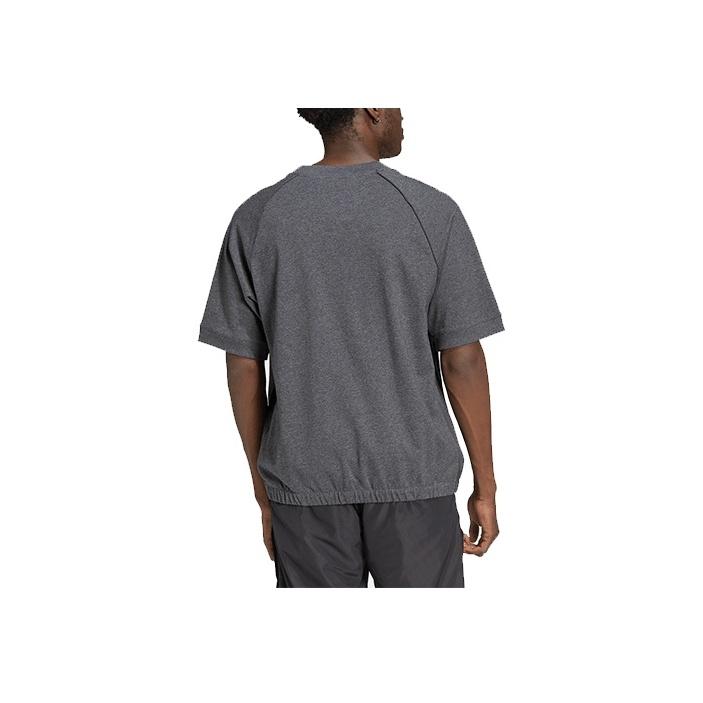 Adidas Solid Color Crew Neck Straight Cut Short Sleeve T-shirt Men Tops Dark-Grey HD4790