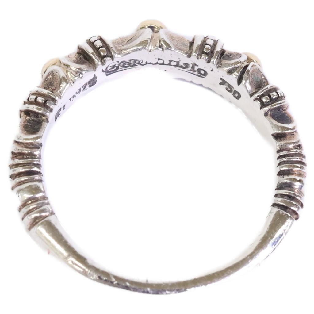 Gerochristo 925 750 Kassandra Band Design Ring Ring Silver / Yellow GoldUsed