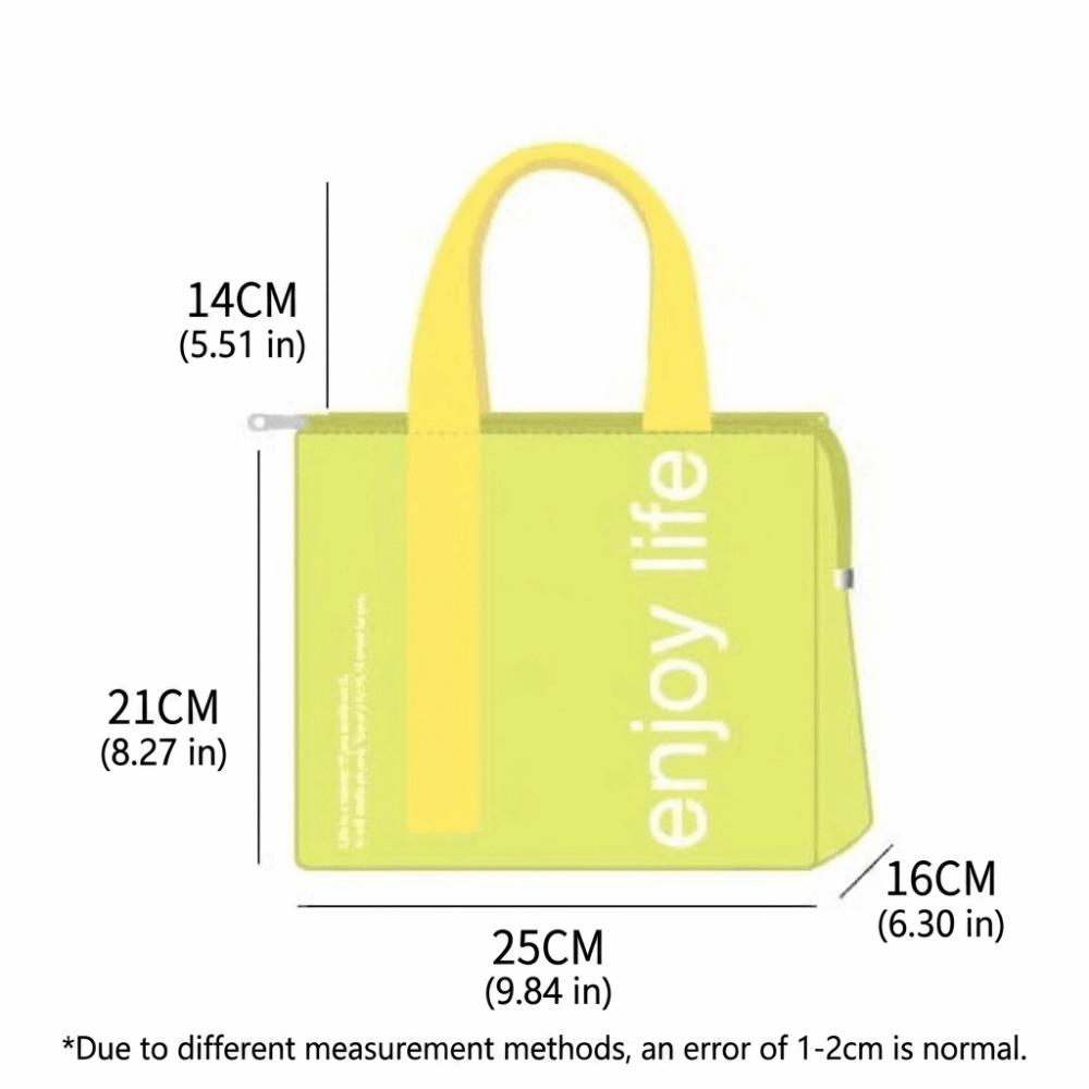 Solid Color Insulated Lunch Bag Large Capacity Thermal Picnic Bag Lunch Handbag Picnic