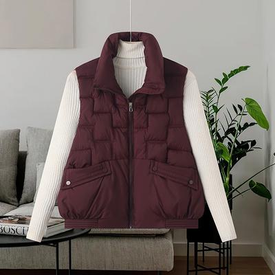 Herbst und Winter neue Baumwollweste Damen Stehkragen Daunenbaumwollweste locker kurz zu tragen Weste Damenmantel