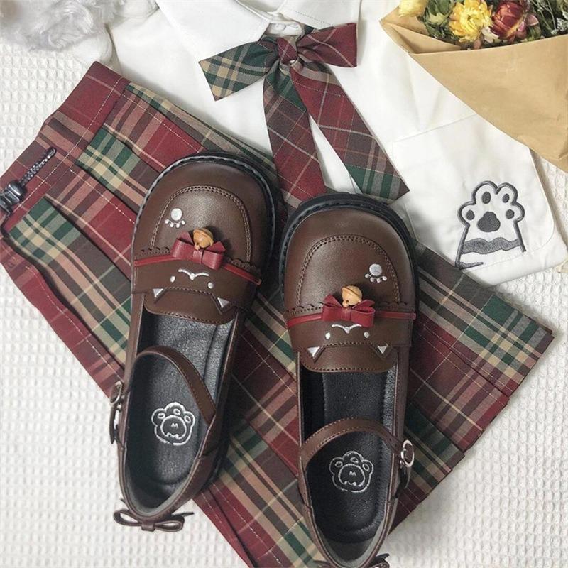 JX platform small leather shoes women's summer new one-pedal college style buckle single shoes