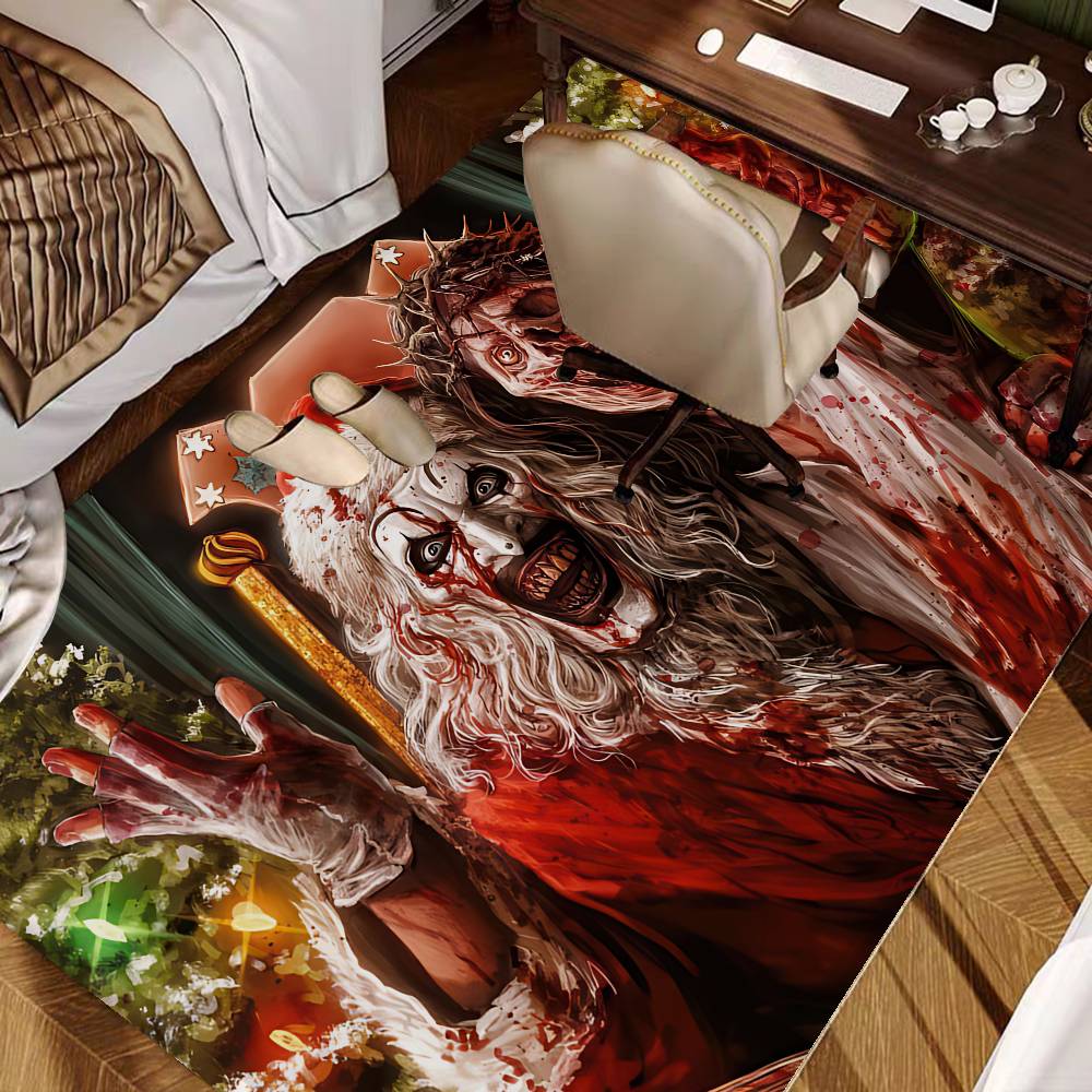 T-Terrifier 3 Horror Clown Movie Floor Mat Cheaper Anti-slip Modern Living Room Balcony Printed Bedside Mats