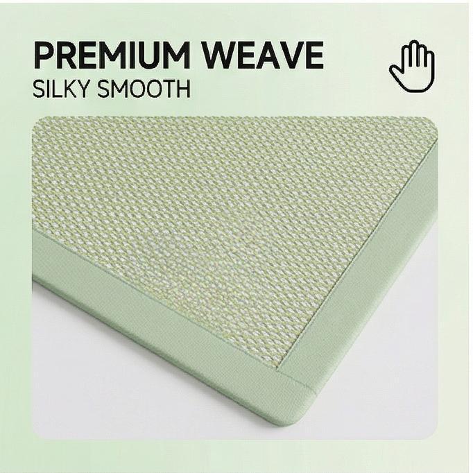 Summer Cooling Ice Vine Bed Mat, Foldable Soft Fabric, for Bedroom, Single Bed, with Pillowcases