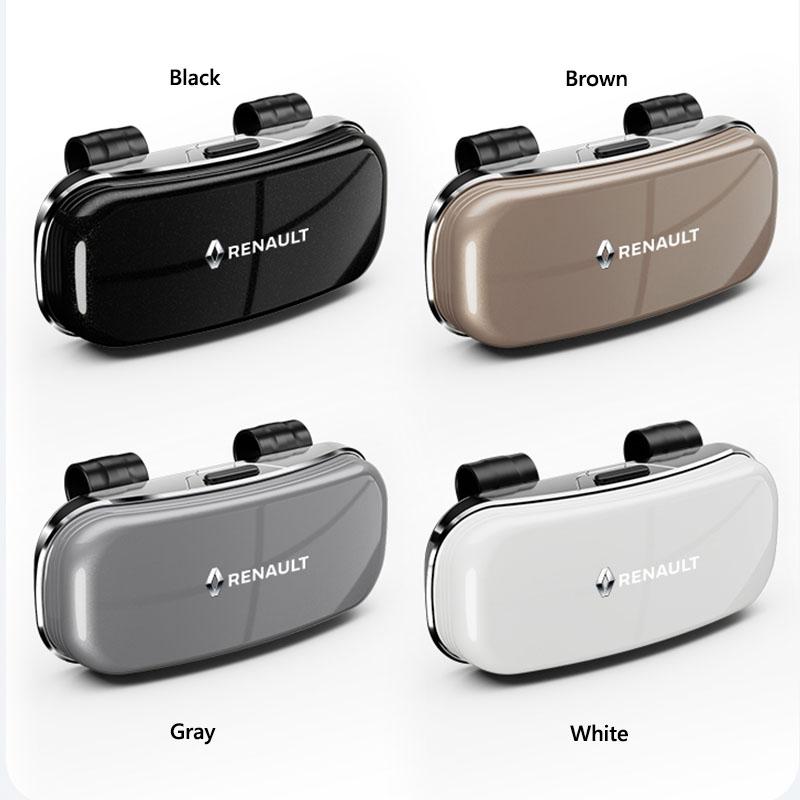 2026 Hot For Renault Interior Stickers 1Pcs Car Sun Visor Glasses Case Box Sunglasses Storage Clip For Renault Megane Clio Koleo JJ8