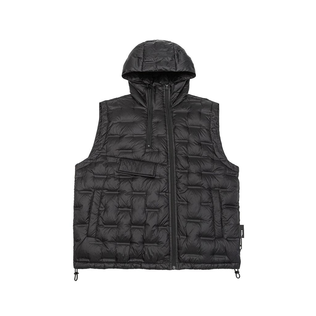 Men's Winter 90% White Duck Down Hooded Vest - European & American Style, Plus Size, Loose Fit, Embossed Shoulder Cape.