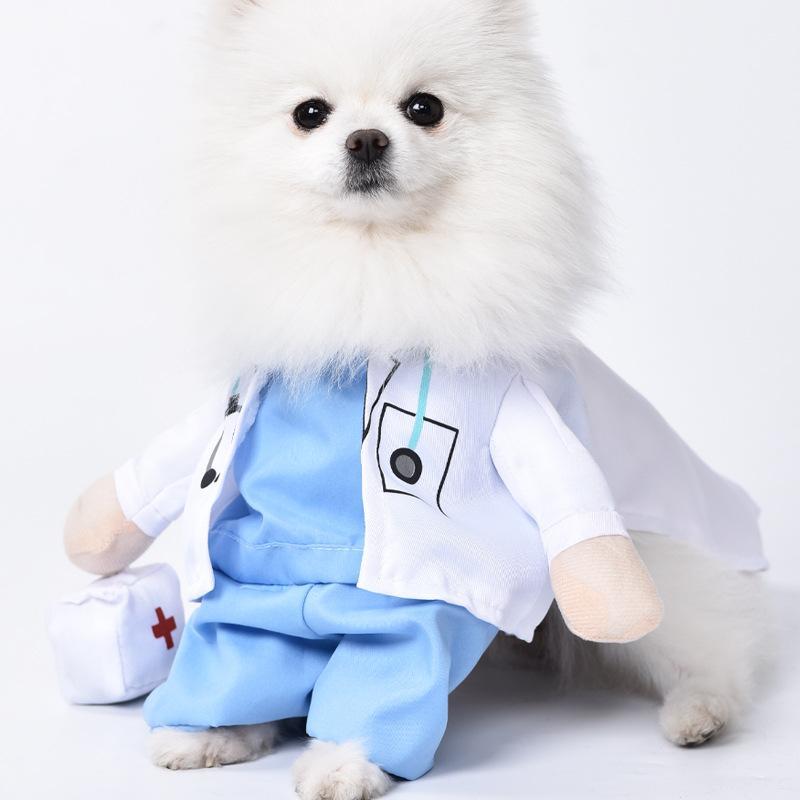 

Костюм для домашних животных, собак и кошек на Хеллоуин, костюм доктора и медсестры, джинсы для собак, одежда для кошек, забавный наряд, униформа XL