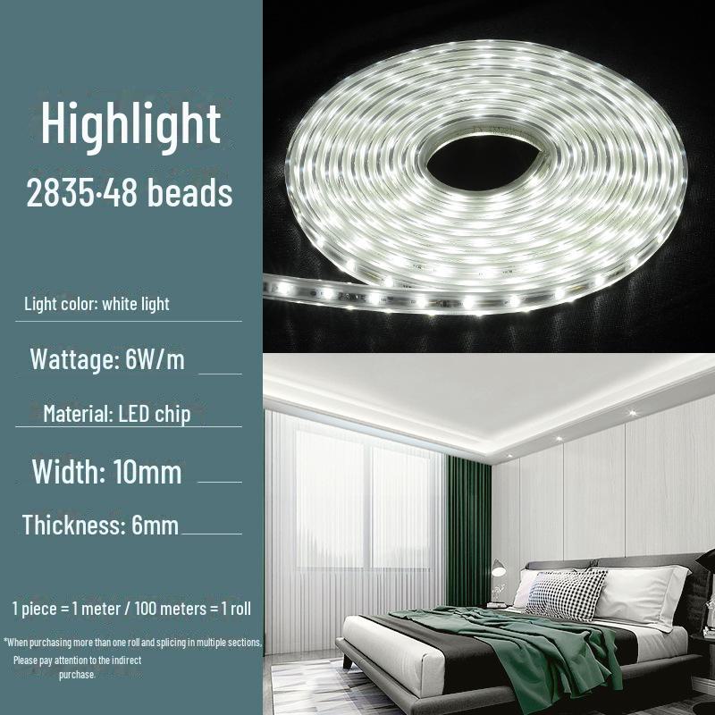 FSL LED Light Strip: Super Bright, Waterproof, Energy-Saving, Wire-Free SMD Soft Lighting for Living Room Ceiling.