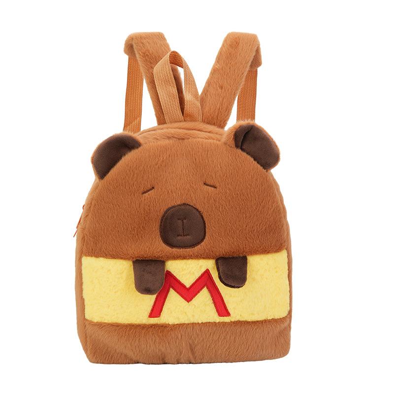 

Милый школьный рюкзак Капибара, креативная сборка, мультяшная капибара, рюкзак из плюша для хранения, для девочки-подростка