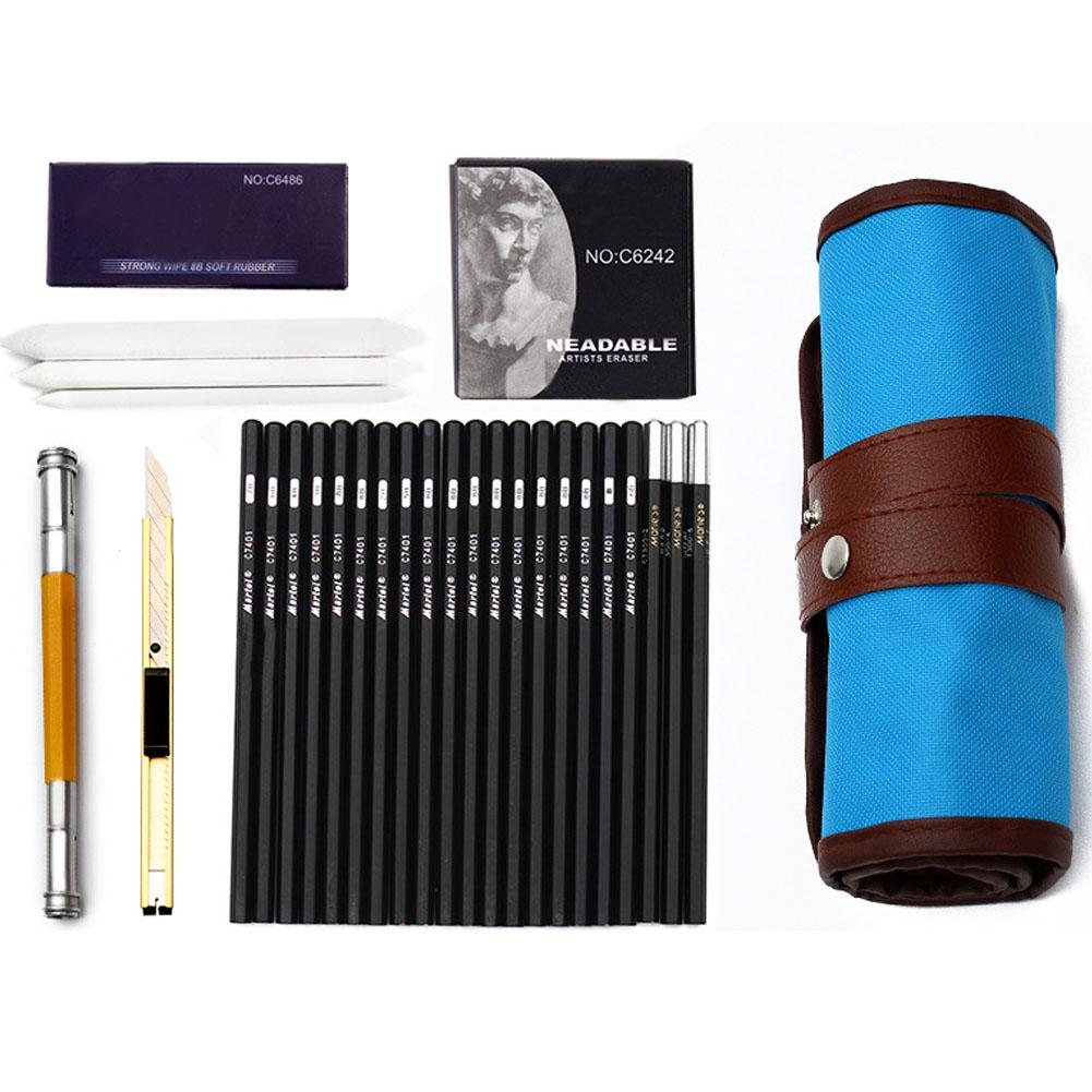 Drawing Sketch Pencil Set Sketch Pencil Cutter Eraser Paper Pen uygun