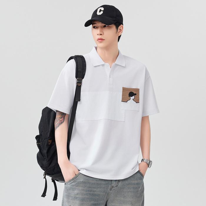 

Men s Summer New Loose Short-sleeved POLO Shirt Men s Lapel Thin Short T-top M
