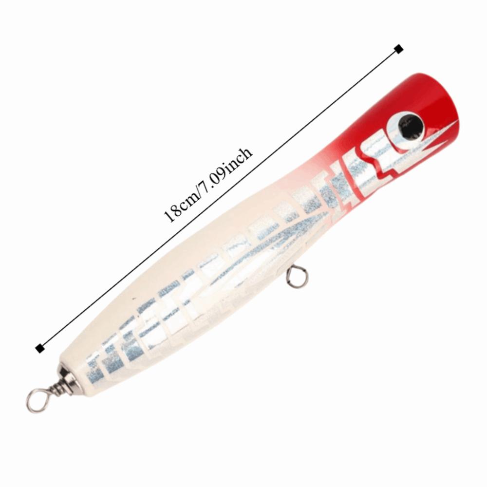 Durable Wood Popper Fishing Lure 18cm Reflective Colors GT Popper Basswood Popper GT Fishing