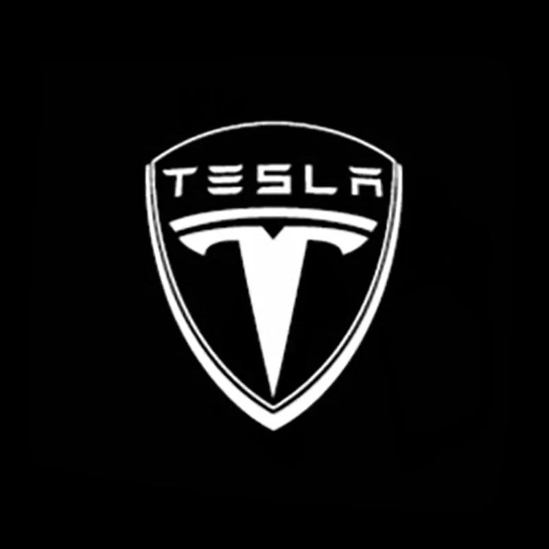 Official 2/4pcs Car Door LED Projector HD Welcome Laser Light for For Tesla Model Y 3 S X