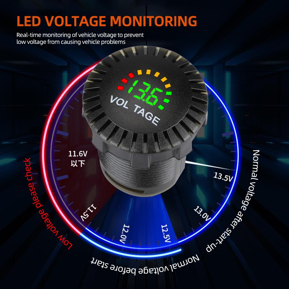 DC 5V-36V Car Voltage Meter Motorcycle Boat LED Digital Voltmeter Panel Volt Meter Monitor Gauge Display Car