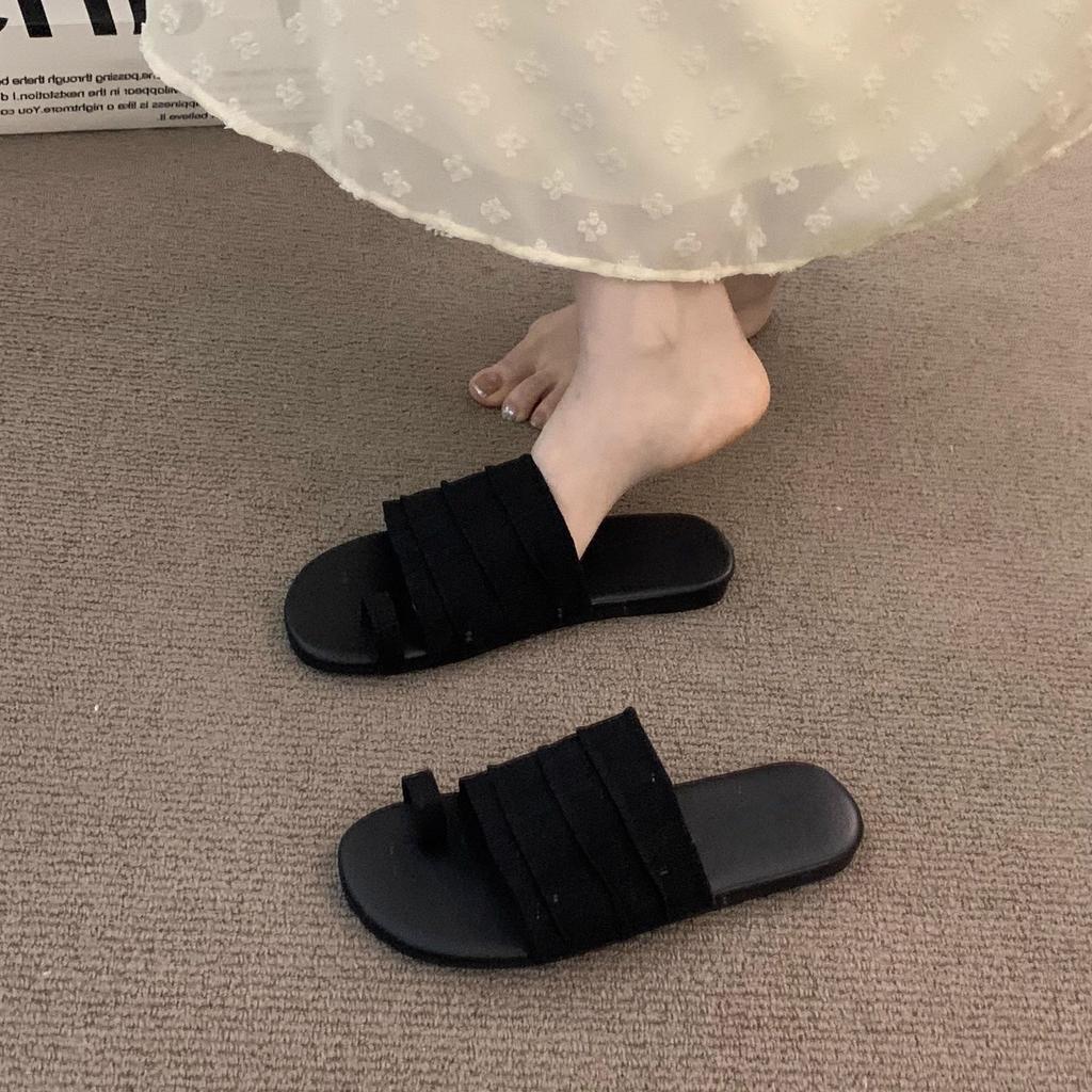 Vintage Vacation Brown Mori Sandals Fairy Shoes Outer Wear 2025 Summer with Skirt Evening Breeze Roman Cool Slippers