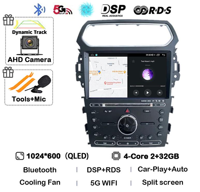 

Android 14 Carplay автомобильное радио для Ford Explorer Smart 2011 2012 2013 2014 2015 2016 2017 2018 2019 мультимедийный проигрыватель GPS стерео