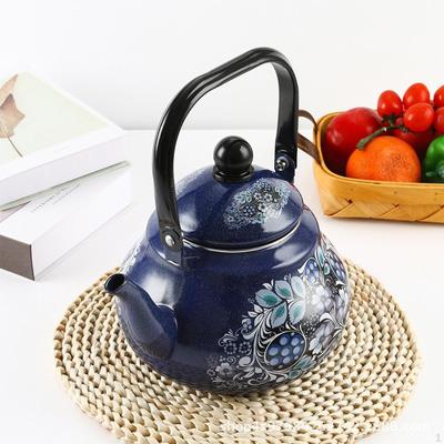 Fierbător emailat pentru ceai și cafea cu capac, pentru bucătărie