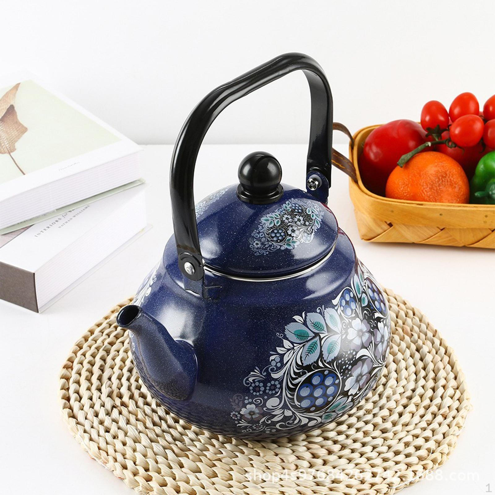 

Эмалированный чайник для чая и кофе с крышкой для кухни 1.5L